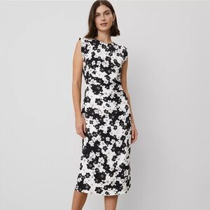 COPY - Floral Black and White Midi Dress